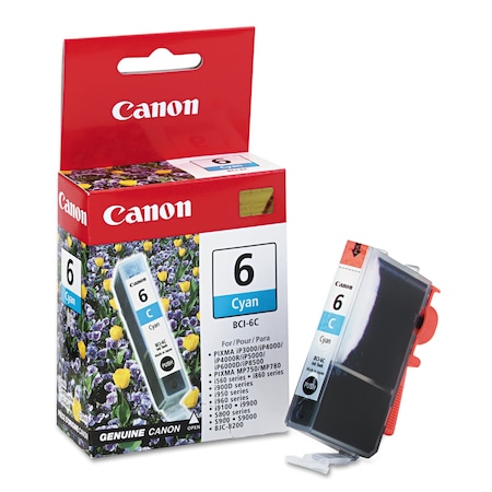 Canon BCI6C, BCI-6, Ink, 370 Page-Yield, Cyan 4706A003